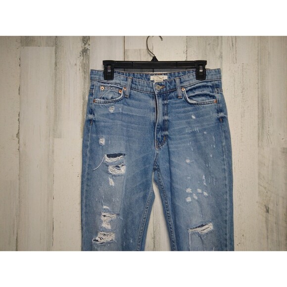 Comune Laguna Boyfriend Fit Jeans Women's 25 Blue Indre Mid Rise Distressed - Picture 3 of 11